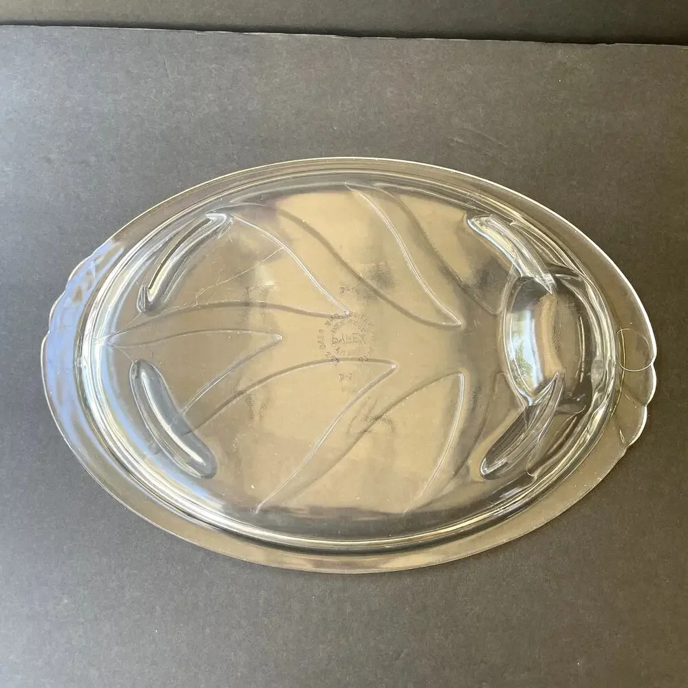 Vintage Pyrex Clear Tree of Life Meat Platter Roasting Plate 815